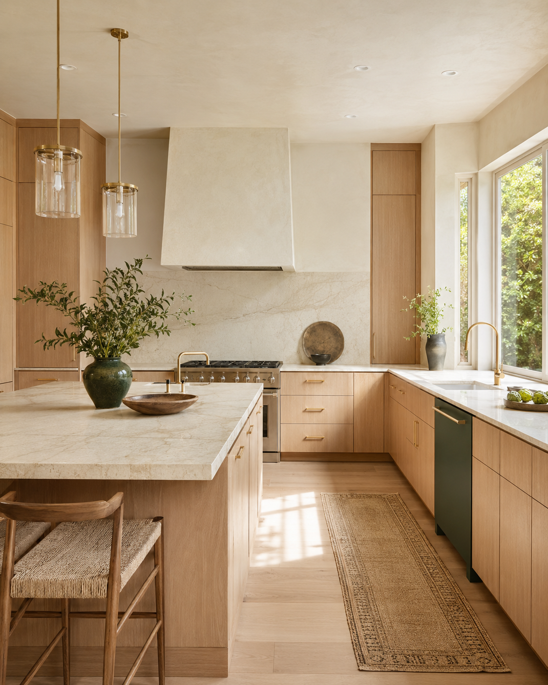 White oak and stone kitchen design inspiration